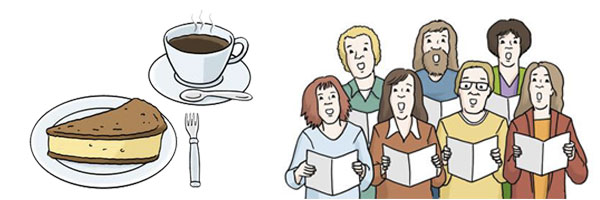 Café mit Weihnachtsliedern